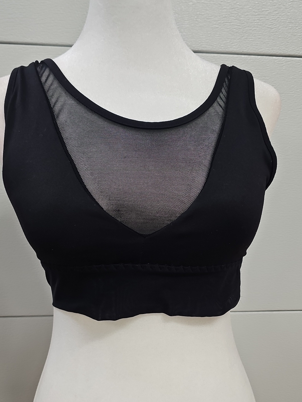 LA Society Black Mesh Insert Sports Bra